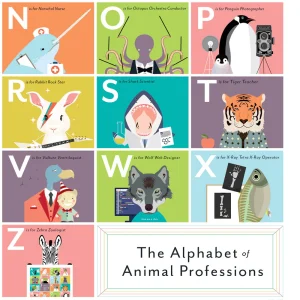 The ALPHABET of ANIMAL PROFESSIONS | Infographic KINDERPOSTER | 46x61 cm | Pop Chart Lab