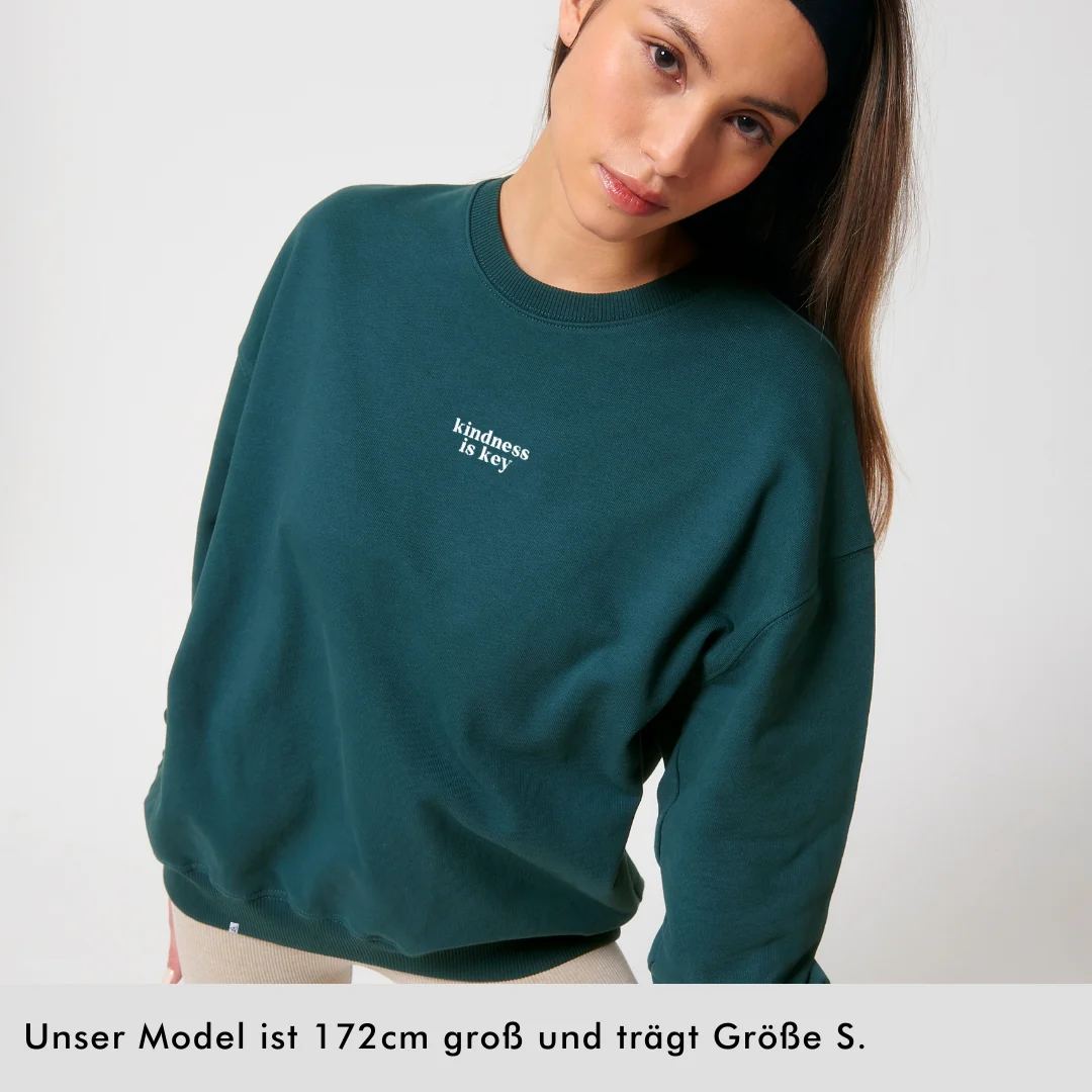 Heavy Oversized Sweatshirt "kindness is key" Stick – Bild 3